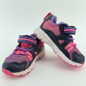 Stride Rite M2P Journey Kids Girls Pink Purple Mesh Hook & Loop Sneakers Size 6